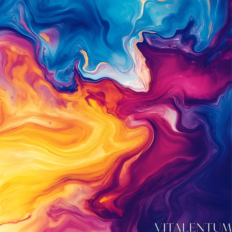 Colorful Flowing Abstract Art AI Image