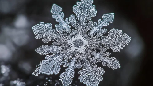 Intricate Snowflake Macro Photography