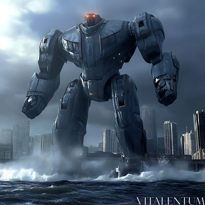 AI ART Ocean Strider: Robot in the Metropolis