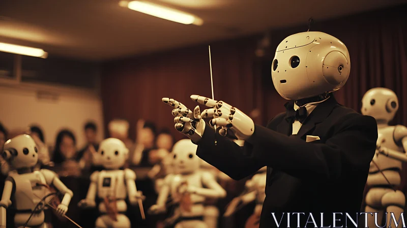 AI ART AI Music Conductor Directing Robot Orchestra