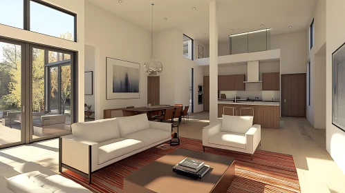 Contemporary Living Room with Natural Light