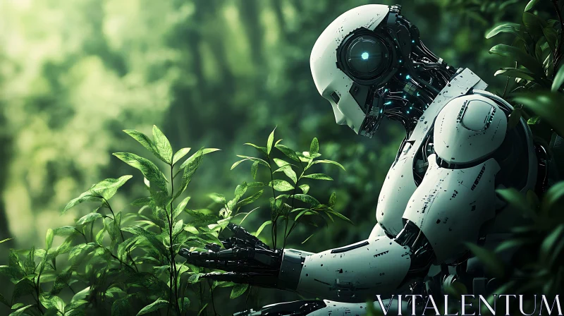 AI ART AI's Touch: Robot Nurturing Plant Life