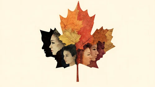 Faces of Fall: Women in a Leaf