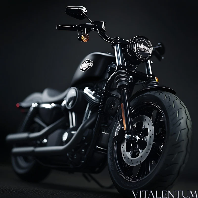 Black Motorcycle Studio Shot AI Image