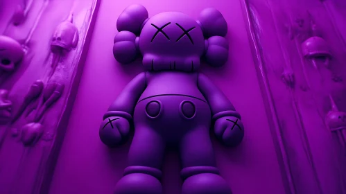 Abstract Purple Figure Sculpture