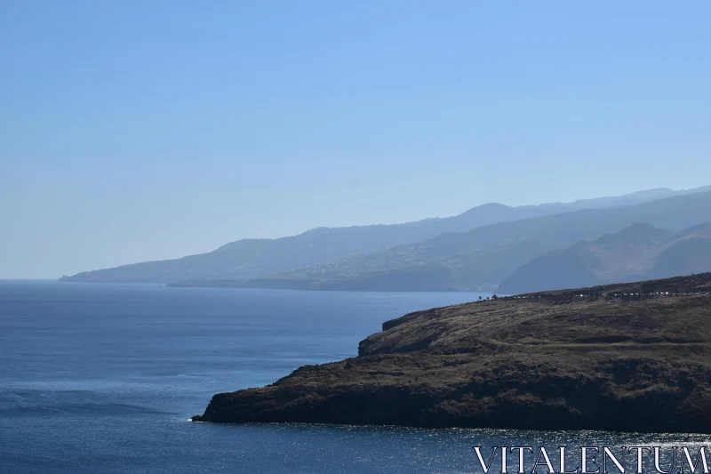 Madeira's Ocean and Cliffs Free Stock Photo