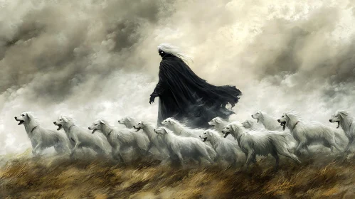 Mystic Shepherd and His Canine Companions