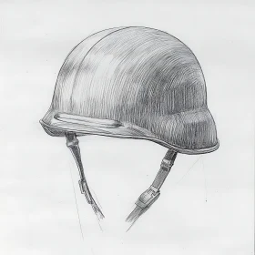 Monochrome Helmet Drawing