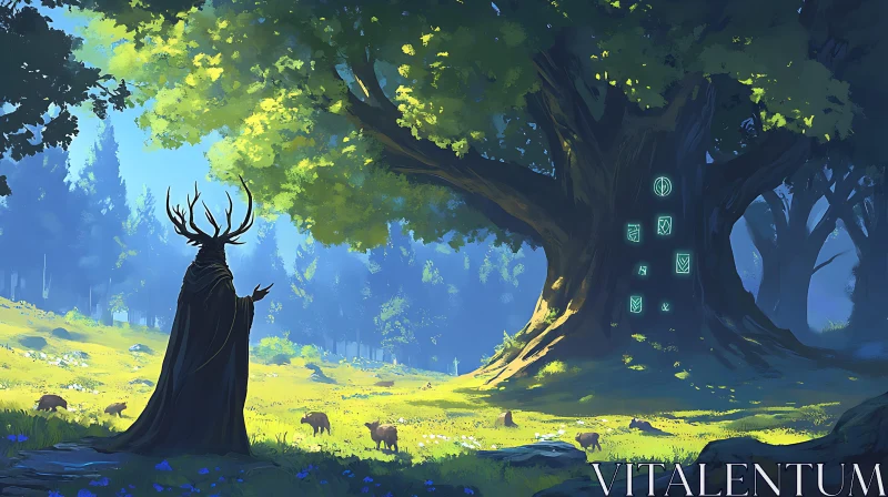 AI ART Mystical Forest Clearing