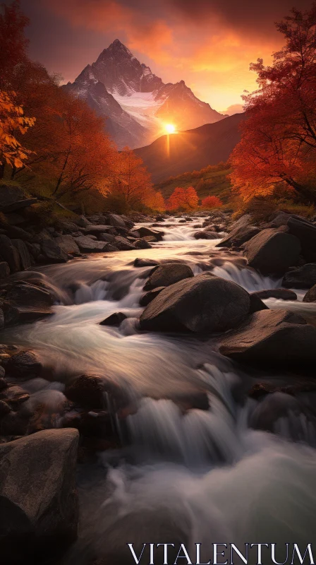 Captivating Stream in Autumnal Setting | Epic Fantasy Scene AI Image