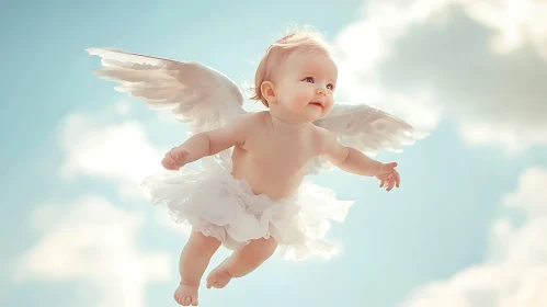 Infant Angel in Flight