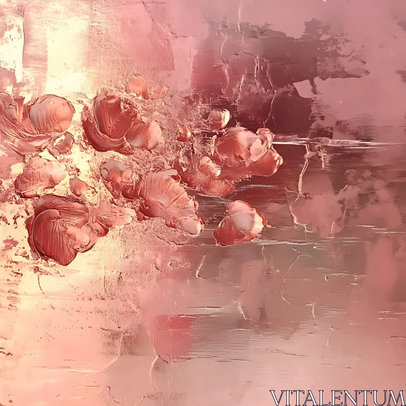 Textured Pink Abstract Painting AI Image