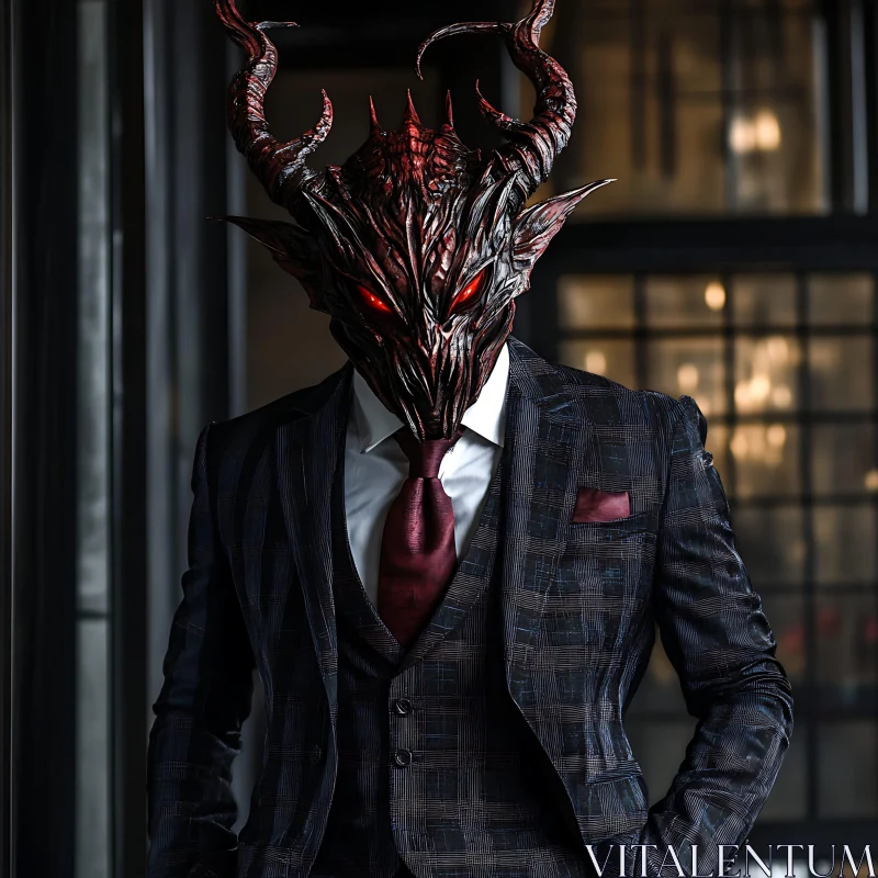 AI ART Horned Demon in Business Attire