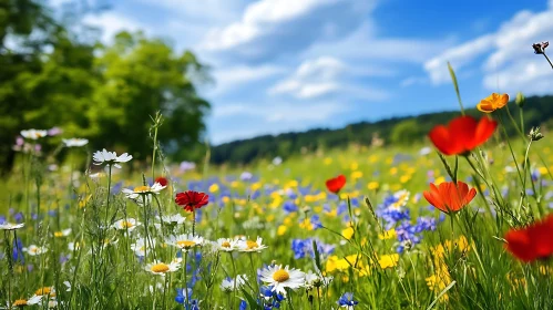 Colorful Wildflowers in a Summer Field
