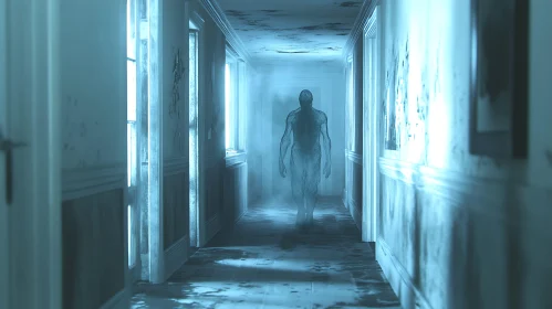 Ghostly Presence in Abandoned Hallway