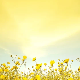 Yellow Flowers Field Against the Sky