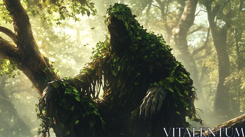 AI ART Enigmatic Forest Dweller in Verdant Embrace