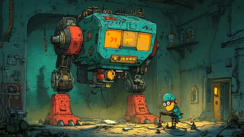 Animated Robot Repair Scene