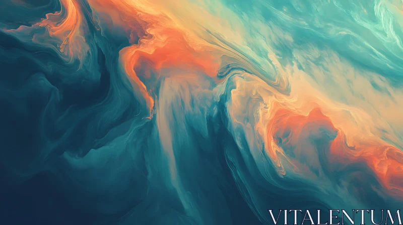 Fluid Abstract Art in Vibrant Tones AI Image