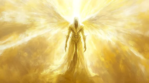 Golden Angel with Wings