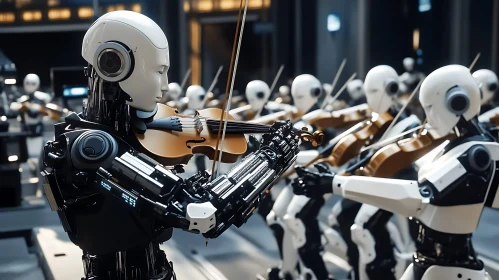 AI Orchestra: Robots Playing Violins