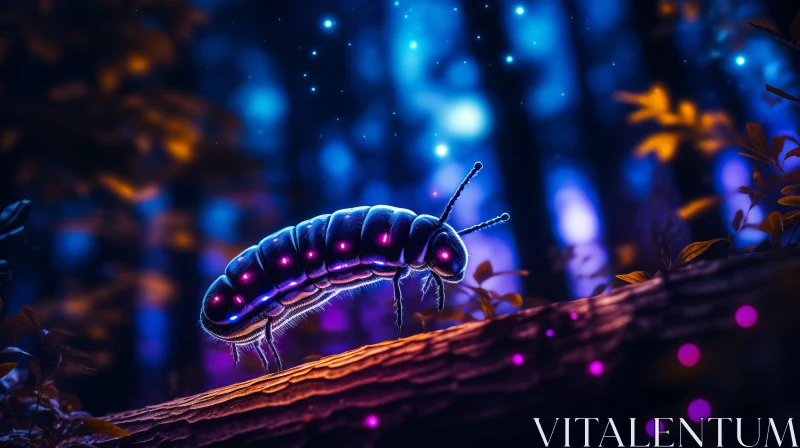 Luminous Night: An Insect's Tale in a Synthwave Fantasy AI Image