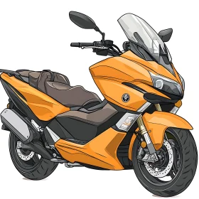 Modern Orange Motorcycle Vector Art