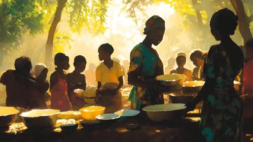 Communal Meal in the Sunlight