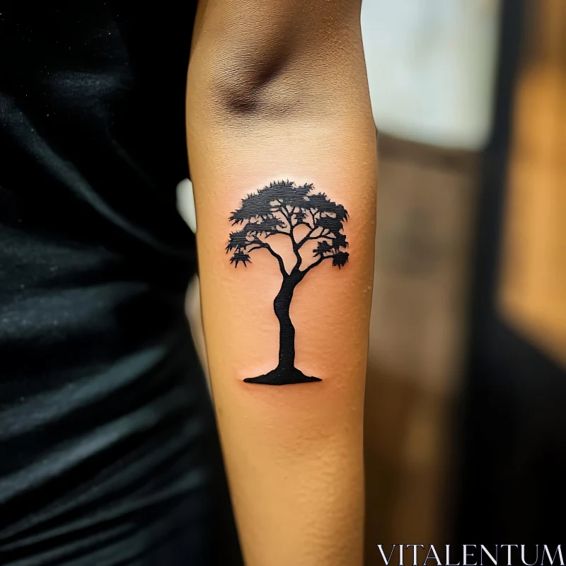 Elegant Tree Tattoo Design AI Image