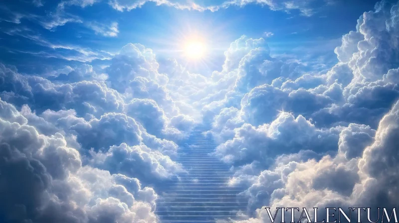 AI ART Ascension Stairway into the Sky