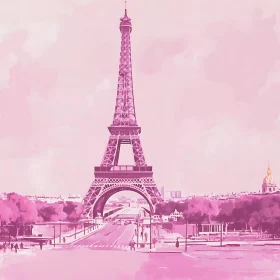 Eiffel Tower in Pink Hues, Paris