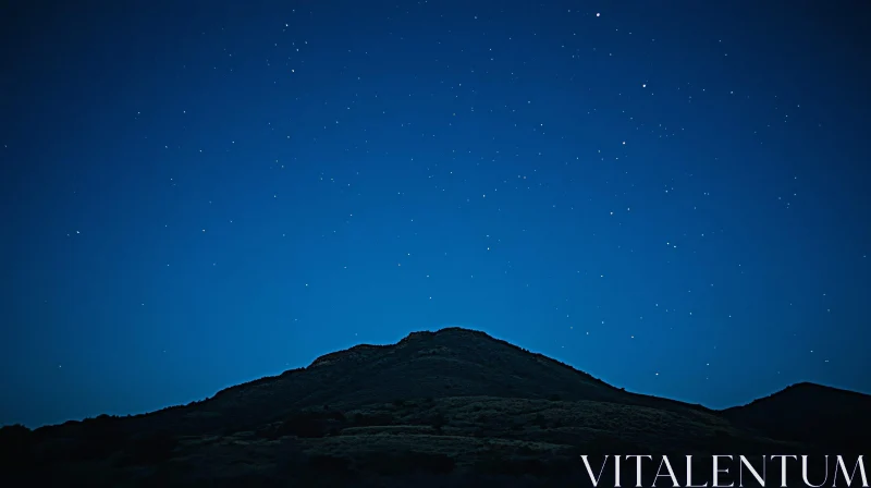 Starry Night Above a Quiet Mountain AI Image