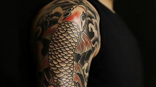 Koi Fish Tattoo Art on Arm