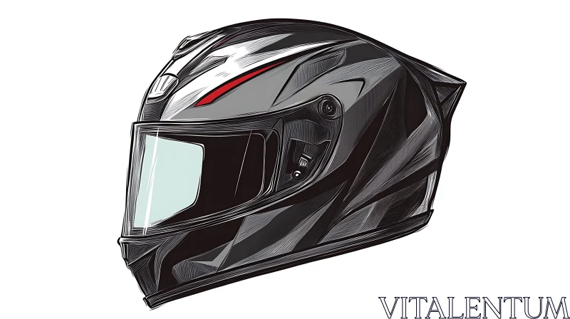 Modern Motorcycle Helmet Vector Art AI Image