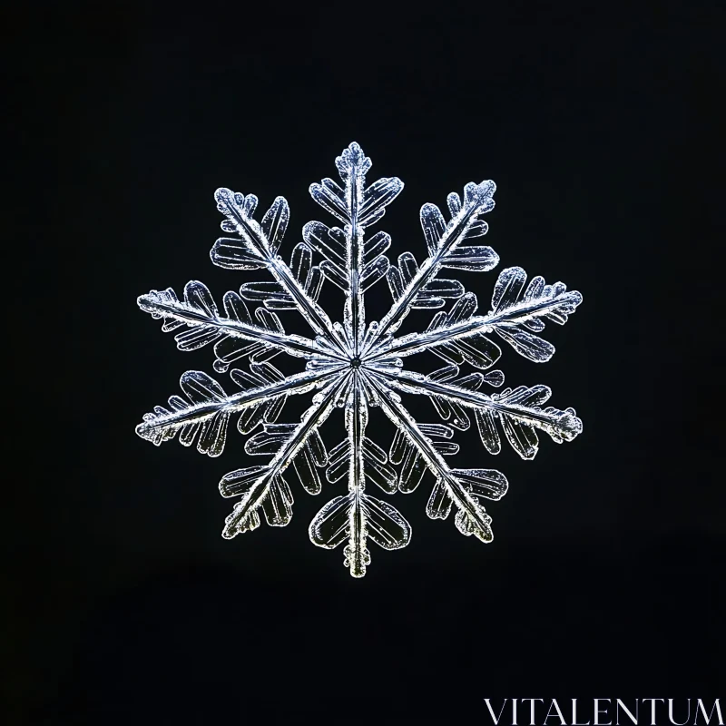 AI ART Macro Photograph of a Frosted Snowflake