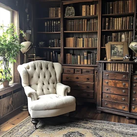 Cozy Reading Nook with Bookshelves