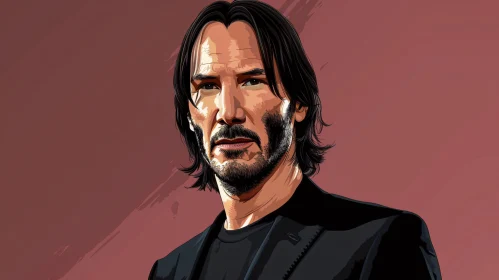 Stylized Keanu Reeves Illustration