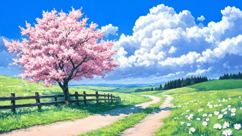 Pink Tree Landscape