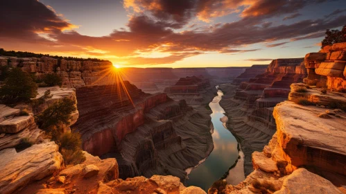 Breathtaking Sunset at the Grand Canyon: A Captivating Natural Wonder