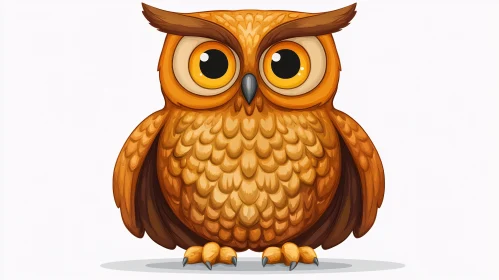 Charming Cartoon Owl Art