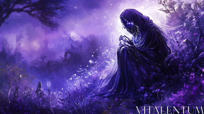 AI ART Violet Forest Magic