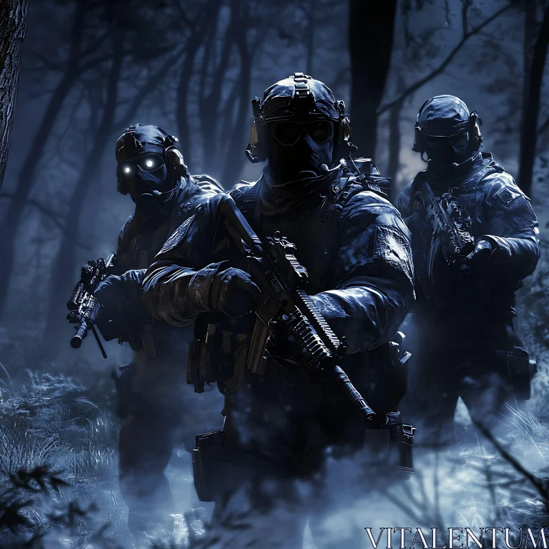 AI ART Tactical Squad in Dense Woodland