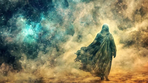 Celestial Wanderer Amidst Cosmic Dust