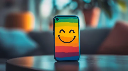 Smiling Rainbow Phone on Display