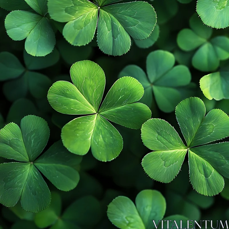 AI ART Detailed Clover Leaf Botanic Image