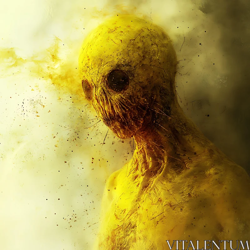 Distorted Yellow Figure: An Eerie Vision AI Image