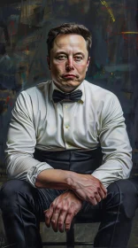 Portrait of Elon Musk in Formal Attire