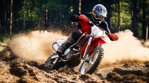 Motorcycle Racing Through the Forest