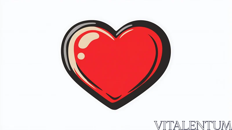 AI ART Stylized Heart Icon for Valentine's Day