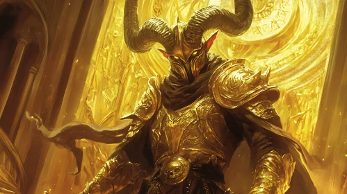 Armored Golden Demon with Horns